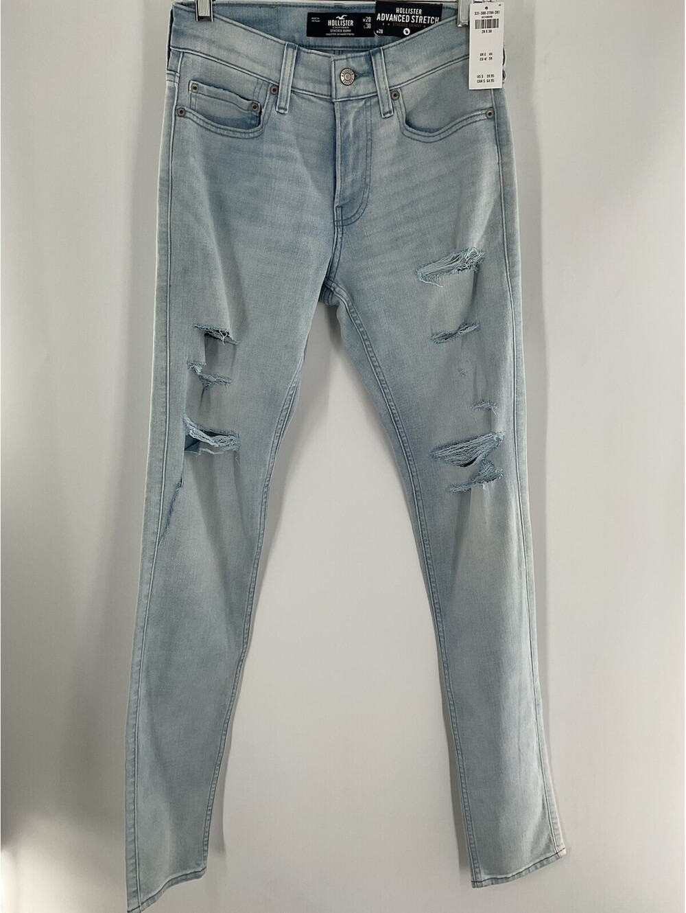 Hollister Women’s Stacked Skinny Stretch Jeans W 28 L 30 Distressed NWT 136